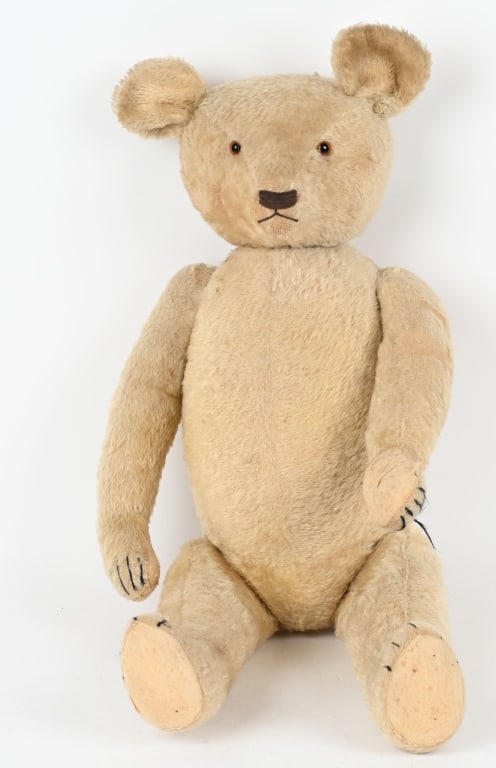 WONDERFUL 32" ANTIQUE MOHAIR TEDDY BEAR (1 of 8)