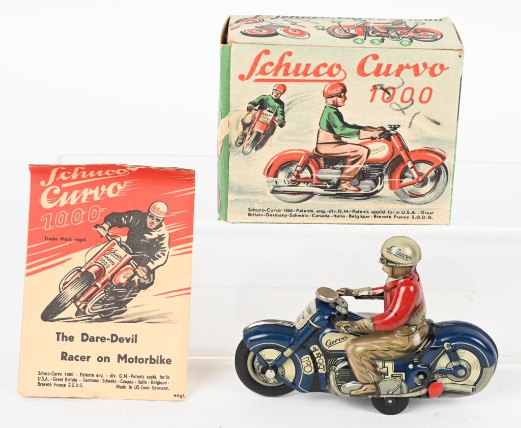 SCHUCO TIN WINDUP CURVO 1000 MOTORCYCLE w/ BOX (1 of 8)