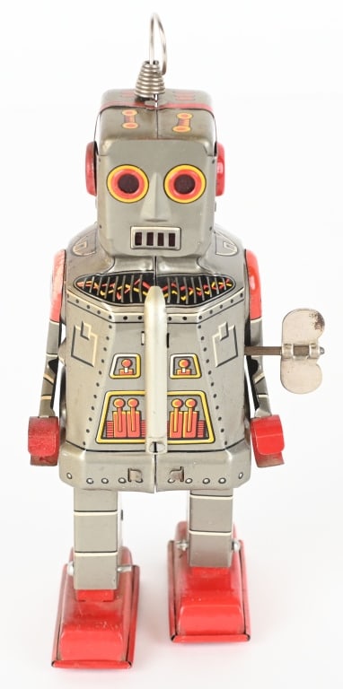 JAPAN TIN WINDUP LITHO SPARKY ROBOT (1 of 4)