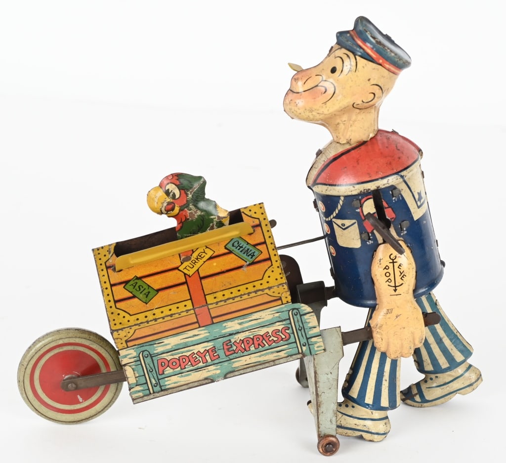 MARX TIN WINDUP POPEYE EXPRESS w/ PARROT (1 of 4)