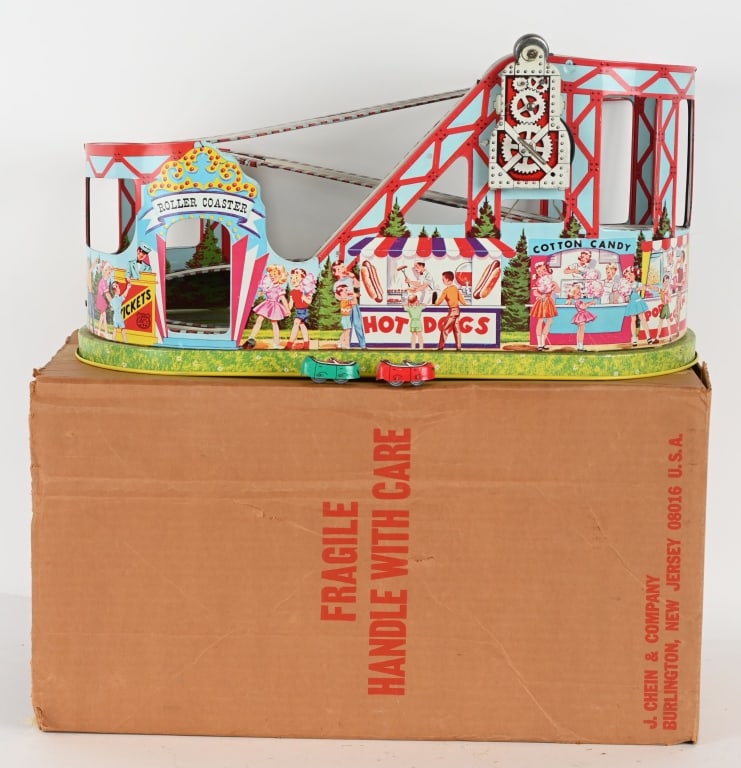 CHEIN TIN WINDUP ROLLER COASTER w/ BOX (1 of 6)