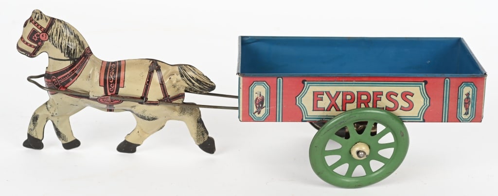 CHEIN BUSTER EXPRESS HORSE DRAWN WAGON: All original in great shape. 12" Excellent