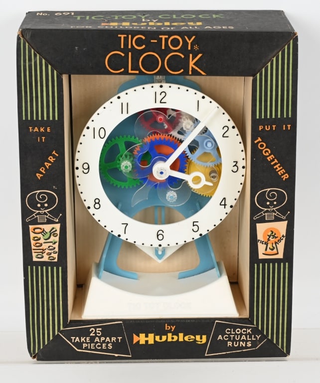 HUBLEY TIC-TOY CLOCK w/ BOX: New Old Stock never played with. Boxed 16" Excellent