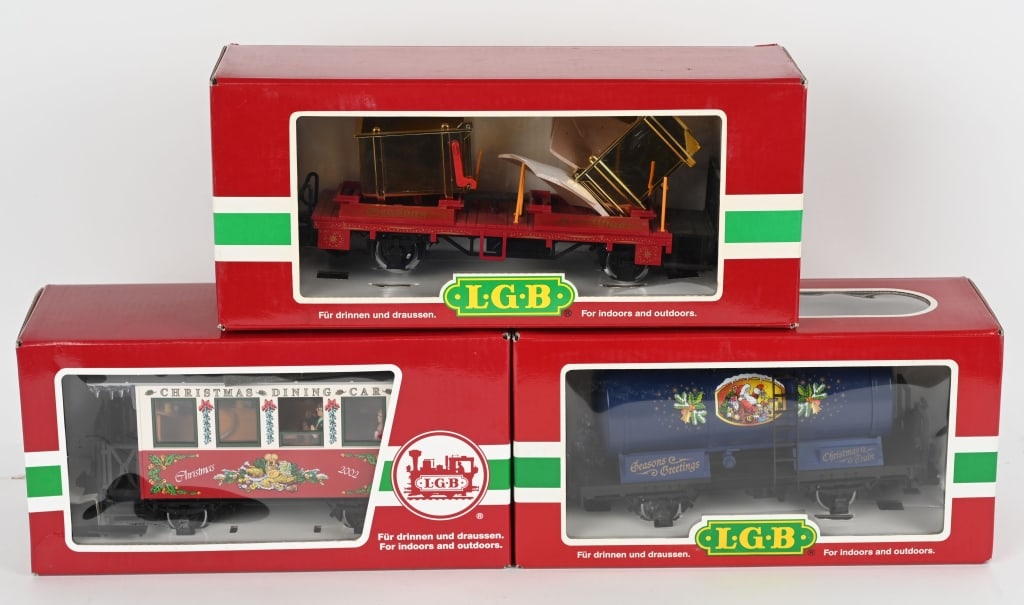 3- LGB CHRISTMAS SPECIAL TRAIN CARS MIB (1 of 2)