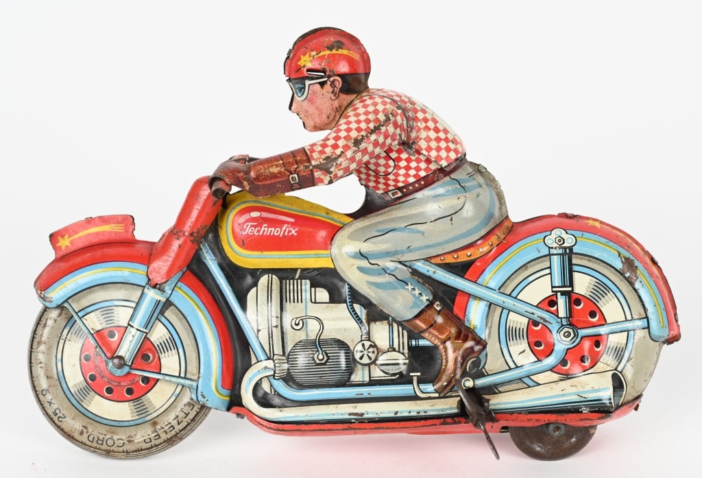 TECHNOFIX TIN WINDUP #15 RACING MOTORCYCLE (1 of 4)