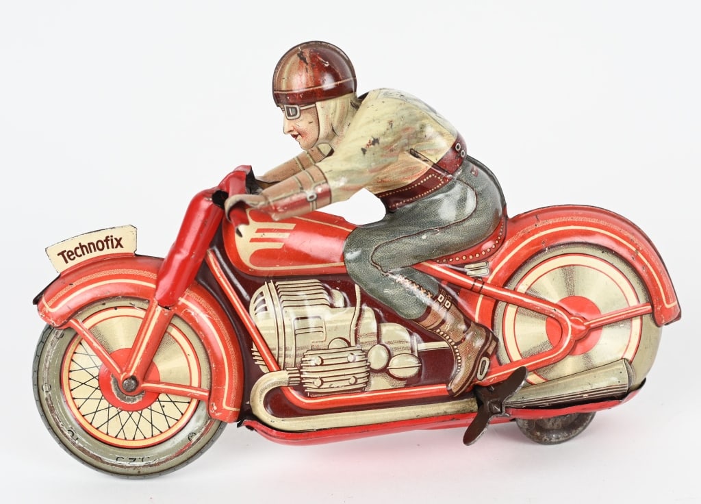 TECHNOFIX TIN WINDUP #4 RACING MOTORCYCLE (1 of 4)