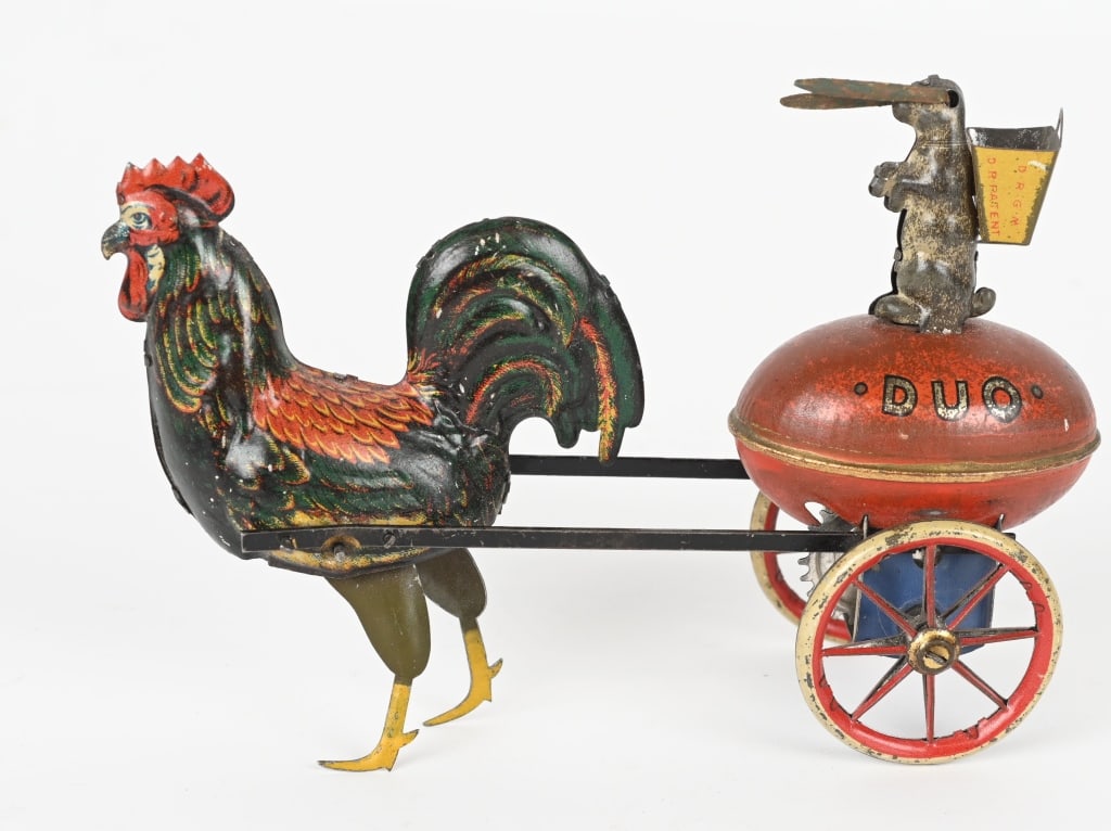 LEHMANN WINDUP DUO RABBIT & ROOSTER CART (1 of 4)