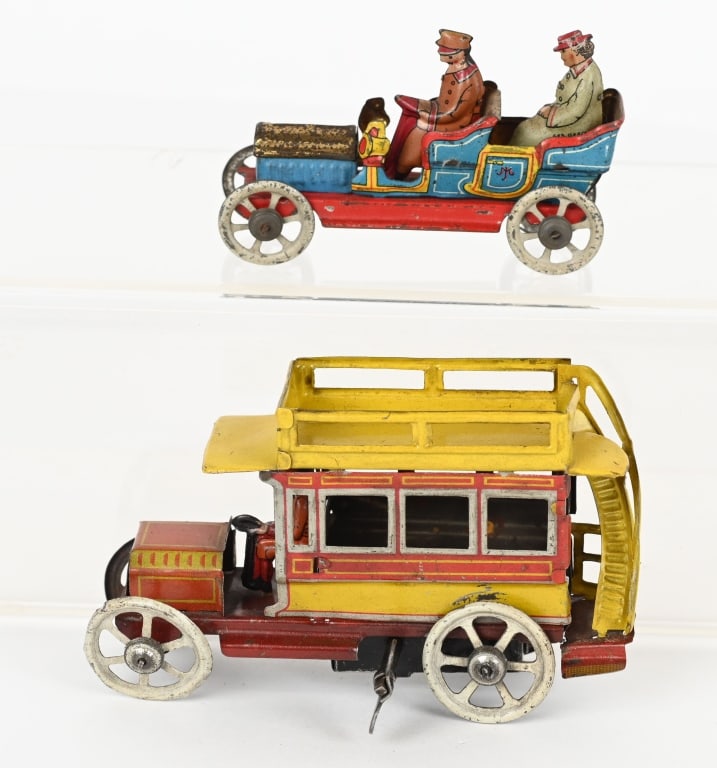 GERMAN 5c BUS & PENNY TOY CAR (1 of 6)