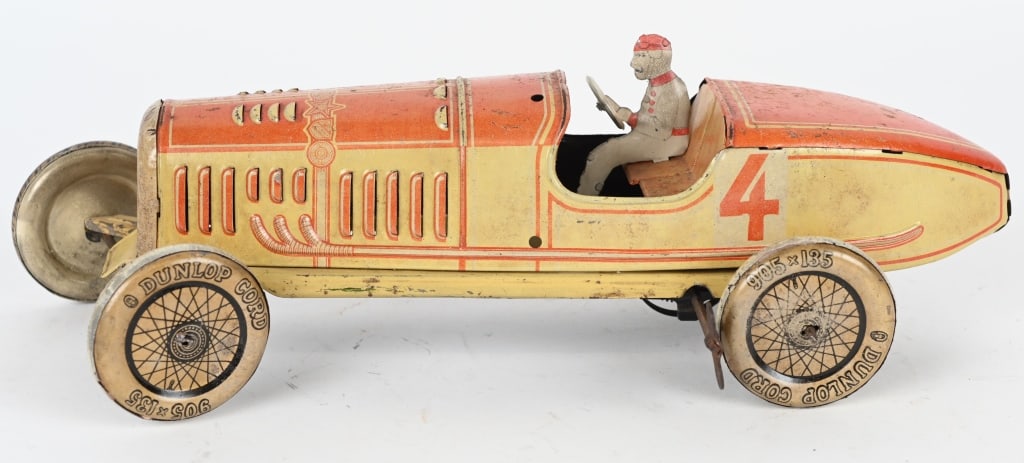 GERMAN TIN WINDUP #4 BOAT TAIL RACE CAR (1 of 5)