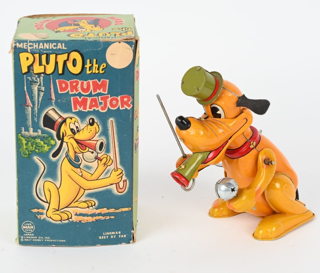LINEMAR TIN WINDUP PLUTO DRUM MAJOR w/ BOX (1 of 8)