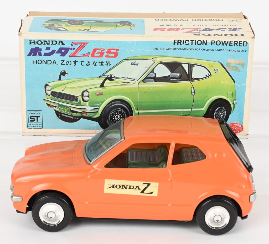 JAPAN TIN FRICTION HONDA Z GS w/ BOX: Great condition. Friction works. Boxed 9 1/2" Excellent