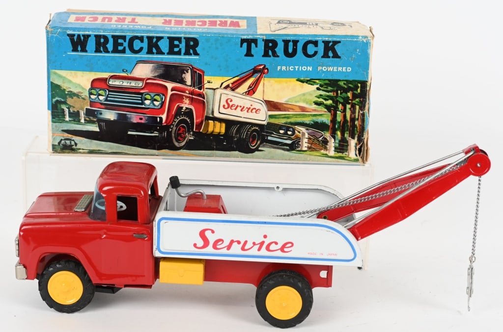 JAPAN TIN FRICTION FORD TOW TRUCK (1 of 7)