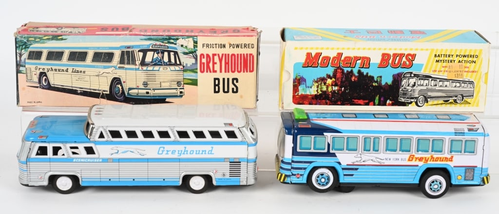 2- GREYHOUND BUSES w/ BOXES (1 of 6)