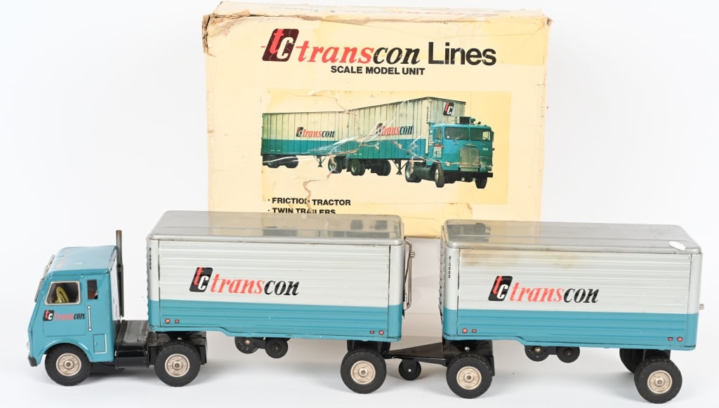 JAPAN TIN FRICTION TRANSCON LINE SEMI TRUCK w/BOX (1 of 7)
