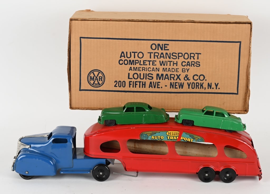 MARX AUTO TRANSPORT WITH CARS w/ BOX (1 of 6)