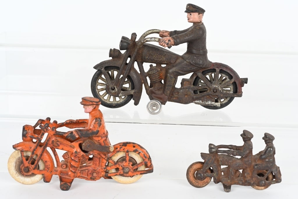 3- HUBLEY CAST IRON MOTORCYCLES (1 of 2)