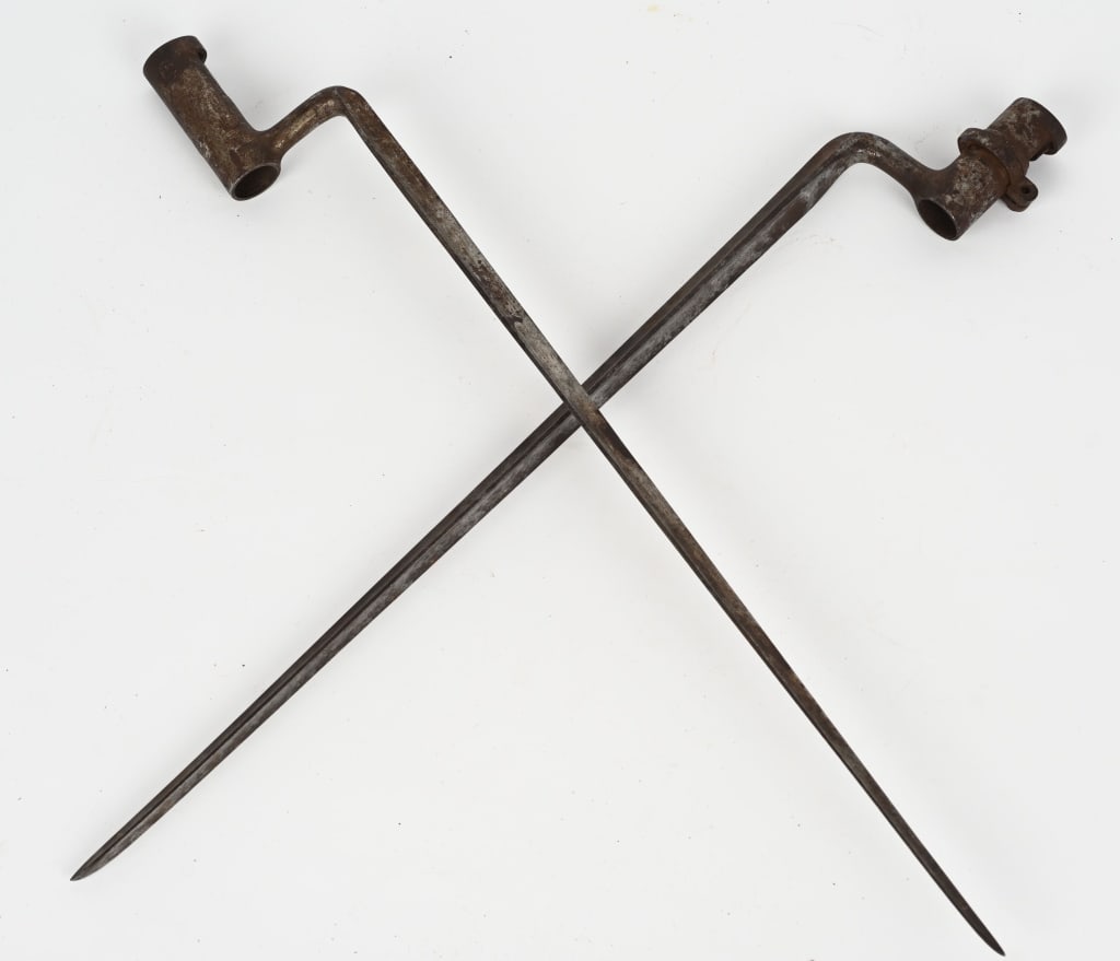 SPAN AM TRAP DOOR SPRINFIELD 45-70 BAYONET LOT: Lot of two Trap Door Bayonets 21" overall with 18" with blades that retains some of the finish.