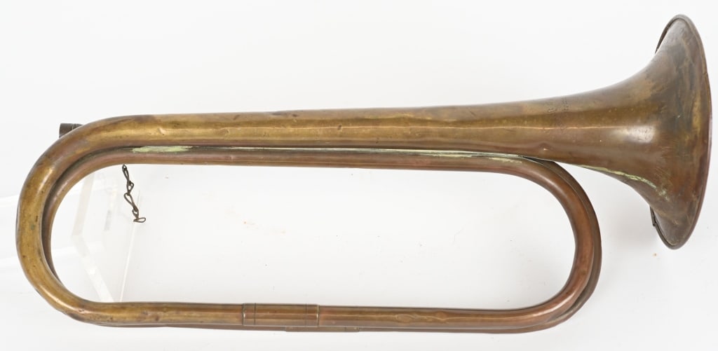 WWII NAZI GERMAN ALLGEMEINE SS MARKED BUGLE WW2: German, 1935 Allgemeine SS Presentation Bugle measuring roughly 16 1.4 inches in length. There is a engraved presentation to the bell but unfortunately someone has attempted to bu