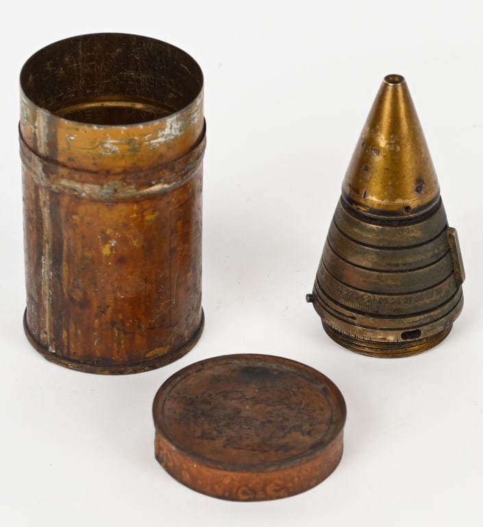 JAPANESE TYPE 89 ANTI AIRCRAFT COMBUSTION FUZE WW2: This is a completely INERT example of a WWII Japanese Fuze for a 105mm Anti Aircraft Gun, and is in compliance with the current BATF standards on inert ordnance. Not Available For Export. This fuze wa