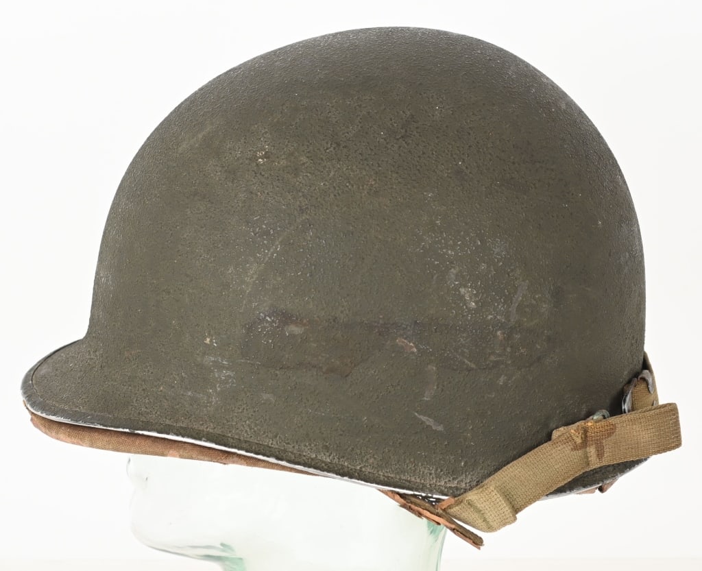 WWII 3rd MARINE DIVISION MRKD HELMET HAWLEY LINER: WWII USMC 3rd Division Marked M1 Fixed Bail Combat Helmet with Hawley Liner. Helmet still retains the original OD3 chin straps with early furniture. The type I Hawley liner like the helmet is in very 
