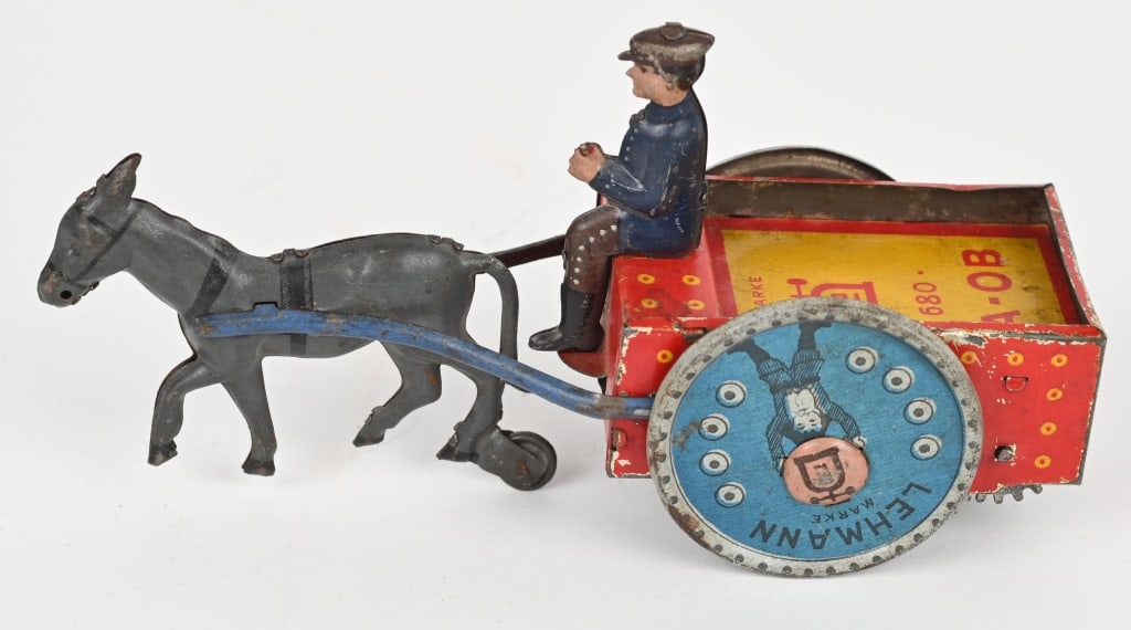 LEHMANN TIN WINDUP NA-OB CART: Complete and original. Windup works. 6" Excellent