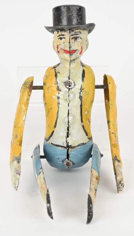 GERMAN HAND PAINTED TIN WINDUP CLOWN (1 of 4)