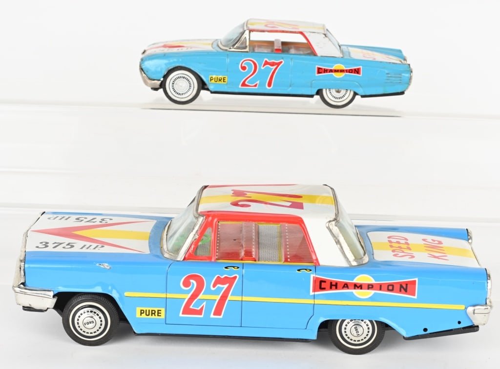 2- JAPAN TIN FRICTION FORD RACING STOCK CARS (1 of 11)