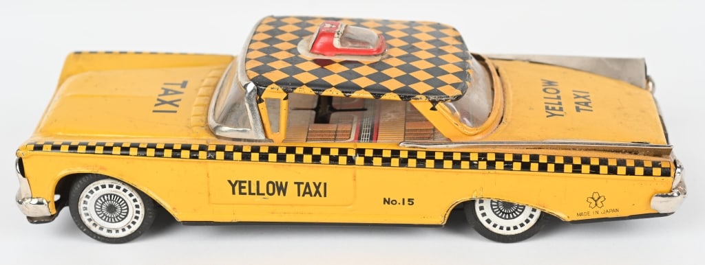 JAPAN YONEZAWA TIN FRICTION YELLOW TAXI (1 of 6)