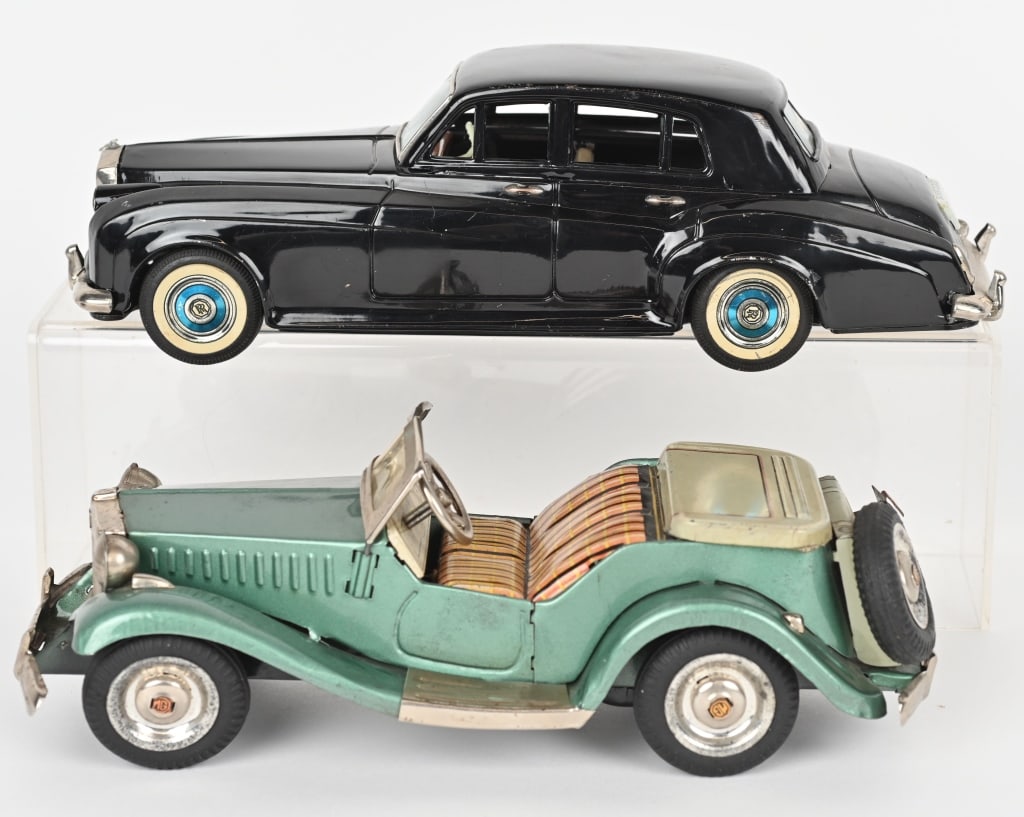 2- JAPAN TIN FRICTION CARS, ROLLS ROYCE & MG (1 of 10)