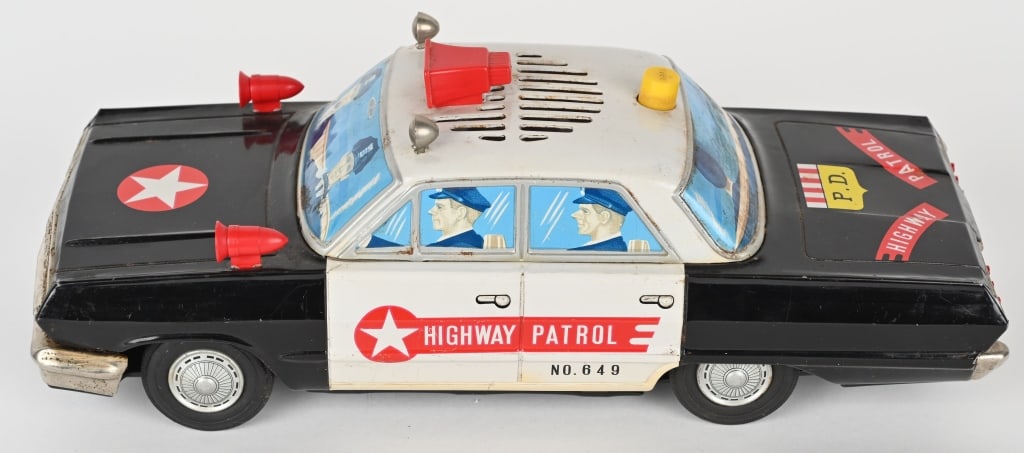 JAPAN TIN FRICTION HIGHWAY PATROL CAR (1 of 6)
