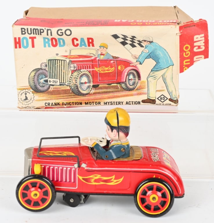 JAPAN KO TIN WINDUP HOT ROD CAR w/ BOX (1 of 8)