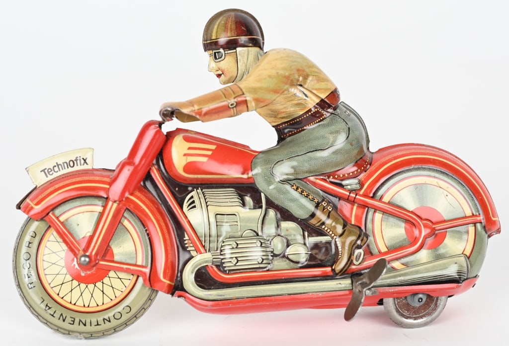 GERMAN TECHNOFIX No. 4 TIN WINDUP MOTORCYCLE (1 of 4)
