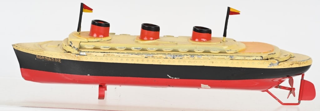 JAPAN TIN WINDUP NORMANDIE SHIP (1 of 5)