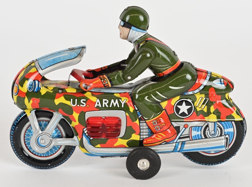 JAPAN TIN FRICTION US ARMY MOTORCYCLE (1 of 5)