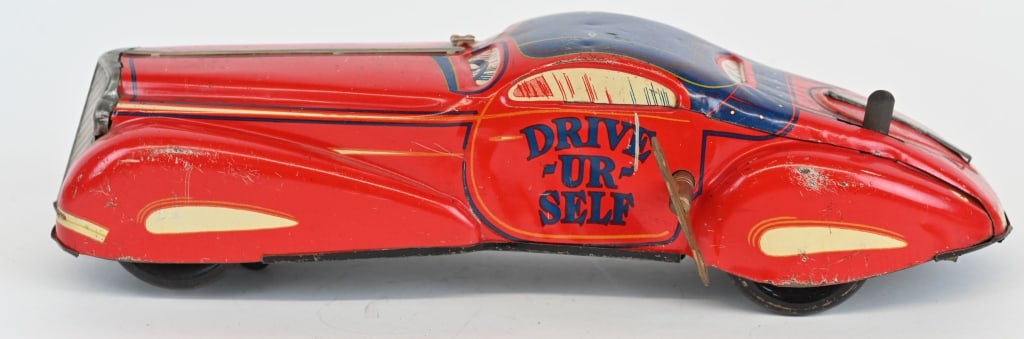 MARX TIN WINDUP DRIVE 'UR SELF COUPE (1 of 6)