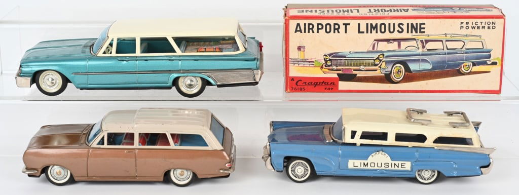 3- JAPAN TIN FRICTION STATION WAGONS (1 of 9)