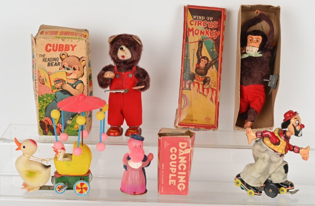 5- JAPAN WINDUP TOYS w/ BOXES (1 of 6)