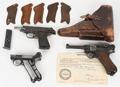 WW2 BRING BACK SET P.08 LUGER AND AC WALTHER PP