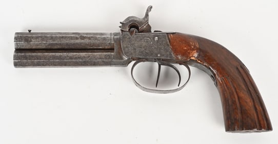 BELGIAN OVER & UNDER PERCUSSION PISTOL