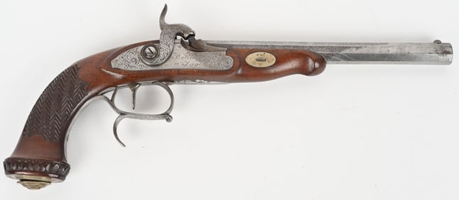 BELGIAN SINGLE SHOT PERCUSSION PISTOL