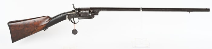 ANTIQUE PERCUSSION REVOLVING RIFLE