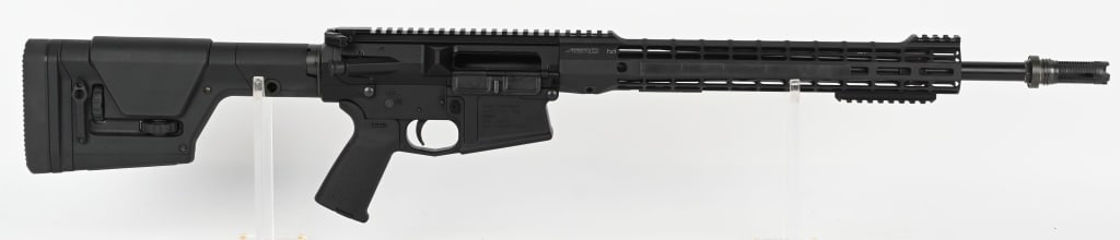 AERO PRECISION MODEL M5 AR-10 SEMI AUTO RIFLE: SERIAL NUMBER: US285754. BARREL: 18". CALIBER: MULTI/.308 WIN. MANUFACTURED: mid 2010s. This M5 rifle features: YHM Phantom flash hider muzzle device. Low profile gas block with full, flat top picatin