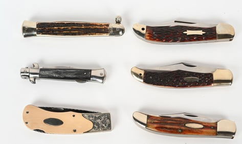 LOT OF 6 FOLDING KNIVES FROM ITALY & JAPAN