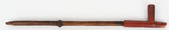 AMERICAN INDIAN CATLINITE PIPE WITH HAFT
