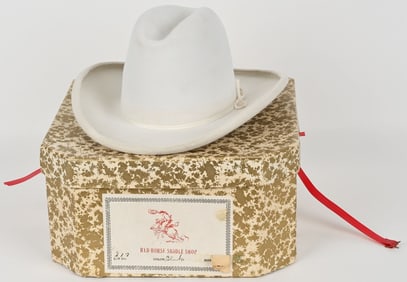 VINTAGE RED HORSE SADDLE SHOP HAT BEAVER 7 3/8
