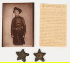 PAIR OF CONFEDERATE MAJOR'S STARS CUT FROM UNIFORM
