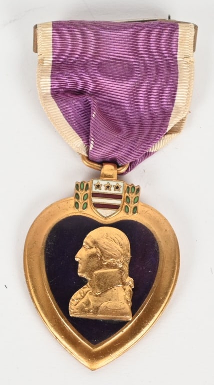 WW1 NAMED 1st INFANTRY DIVISION PURPLE HEART WWI: WWI US Army named and numbered Purple Heart was awarded to George Schweitzer and is numbered 24947 in excellent condition. PFC Schweitzer enlisted on July 22 1918 and was Discharged on July 16. 1919 a