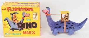 MARX BATTERY OP FRED FLINTSTONE ON DINO w/ BOX