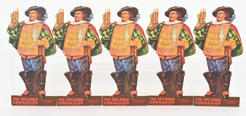 5- VINTAGE OLD STYLE LAGER ADVERTISING STANDUPS: All original cardboard standups. All new old stock condition. 7 3/4" Excellent