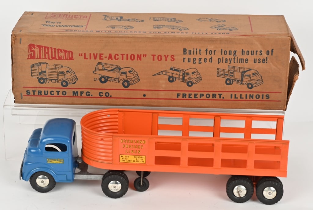 STRUCTO #704 OVERLAND FREIGHT TRUCK w/ BOX: All original never played with condition. Boxed 22" Excellent